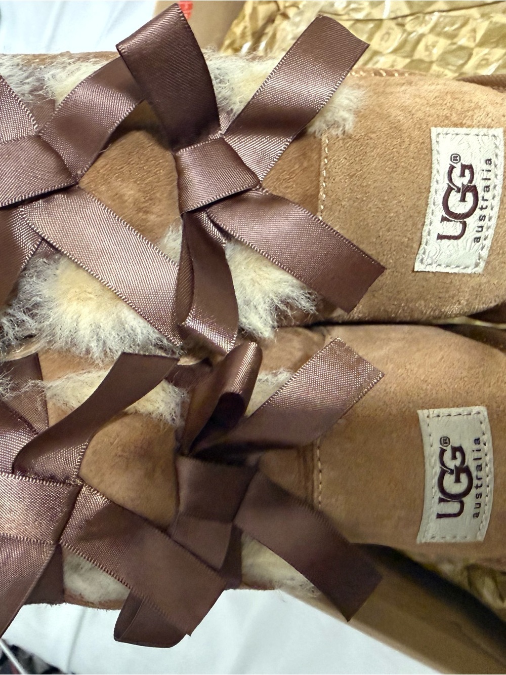 UGG Chestnut Bailey Bow Suede boots
